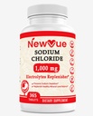 Sodium Chloride 1000mg, 365 Tablets - Salt Tablets, Non-GMO, Gluten Free - Bebida con electrolitos Hidratación reemplazada