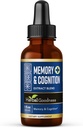 Herbal Goodness Memory " Cognition Liquid Extract 1oz – Organic Memory Aid, Energy Boost, Immune Support, Natural Brain Booster con Ginkgo Biloba " Bacopa Monnieri