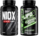Nutrex Research NIOX Extreme Pumpsc and Lipo6 Detox and Cleanse - NO3-T Arginine Nitrate Suplemento con Vitamina C y AstraGin - Colon Cleanser y Detox para Hombres