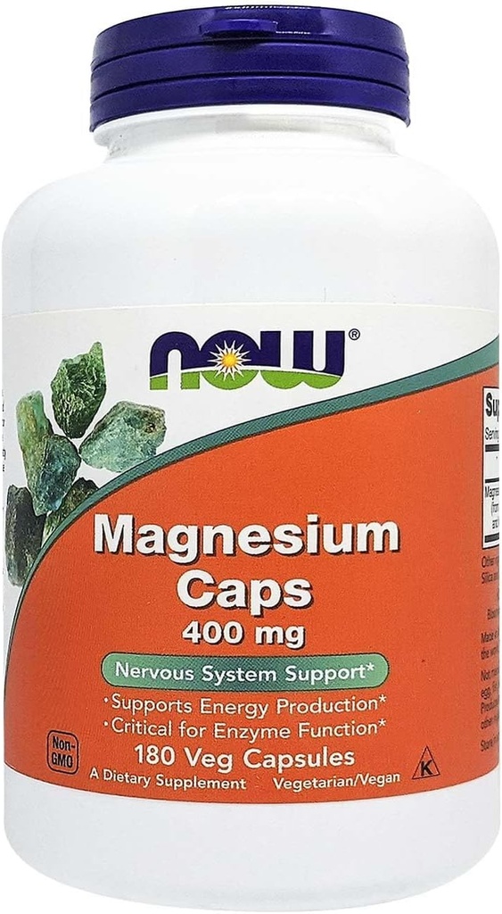 NOW Magnesium 400mg, 180 Veg Capsules
