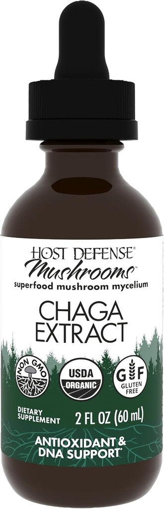 Extracto de Chaga de Defensa Anfitriona - Suplemento de Apoyo al Sistema Inmunitario - Mushroom de Chaga para la Actividad Antioxidante Apoyo - Suplemento dietético líquido - 2 fl oz (60 Servimientos)*