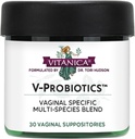 Vitanica V-Probióticos - Probióticos para Mujeres - Supositores Vaginales con Lactobacillus Rhamnosus, Gasseri &amp; Más - Suplemento de Salud para Mujeres - Lady - 30 Supositorios Vaginales
