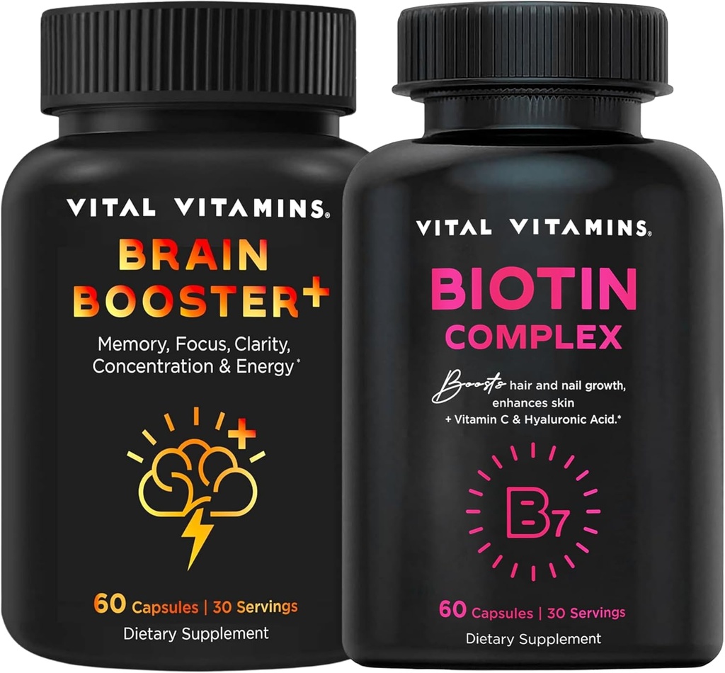 Vital Vitaminas Brain Booster Plus + Biotin Complex Capsules