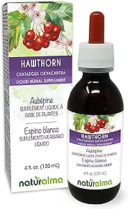 Naturalma Hawthorn (Crataegus oxyacantha) Hoja y Flor Alcohol-Free Tintura - 4 fl oz Liquid Extract in Drops - Herbal Supplement - Vegan