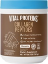 Proteínas vitales colágeno péptidos Suplemento de polvo, Collagen hidrolizado para piel, cabello, uñas &amp; juntas, chocolate, 28 piezas