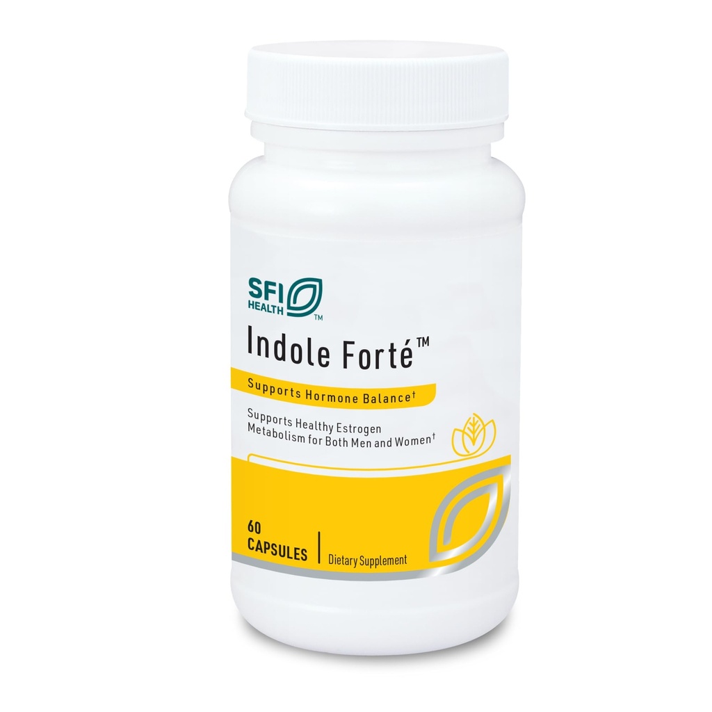 Klaire Labs SFI Health Indole Forté - Estrogen Supplement for Women &amp; Hombres con Diindolylmethane & Indole-3-Carbinol - Indole &amp; DIM Supplement to Promote Healthy Estrogen Metabolism (60 Capsules)