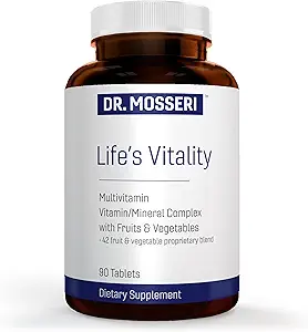 Vitality Vegan Multivitamin for Men &amp; Women – Non-GMO Fórmula con 42 Frutas y Verduras, Daily Multivitamin y Complejo Mineral con Vitamina D para Immune Support, 90 Tablets