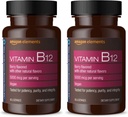 Elementos Vitamina B12 Methylcobalamin 5000 mcg - Producción de Energía Normal y Metabolismo, Sistema Inmune Apoyo - 2 Mes de Suministro, Berería Sabored Lozenges, 65 Conde (Pack de 2)
