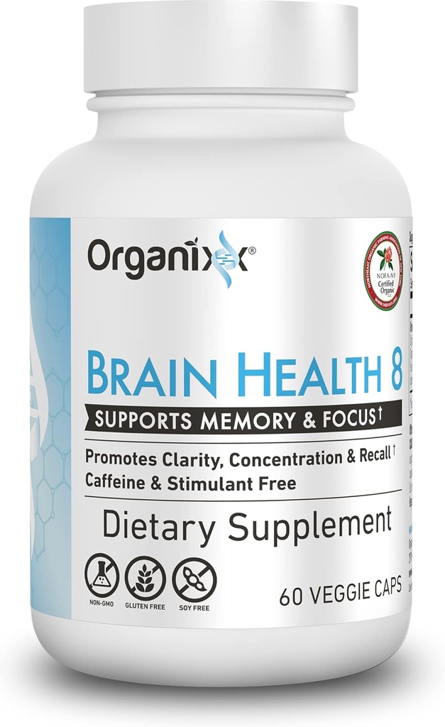 Organixx Autómago Cerebro Powerful Brain Health Supplement to Support Brain Function, Clarity, Focus, Re-Energize Brain Cells, Helps Promote a Balanced Mood, Gluten Free, Non GMO, 60 Vegetarian Capsules