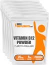 BulkSupplements.com Vitamin B12 Methylcobalamin Powder - 1% B12 Methylcobalamin, Essential B Vitamin - B12 Supplement, Gluten Free, 20mg per Serving, 5kg (11 lbs) (Pack of 1)