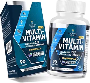 Hombres multivitamínicos 50 Plus - Multivitamínico diario para hombres con extractos herbarios fermentados " 43 vitaminas y minerales - Mens Vitaminas apoya la memoria " cerebro, energía, salud ósea