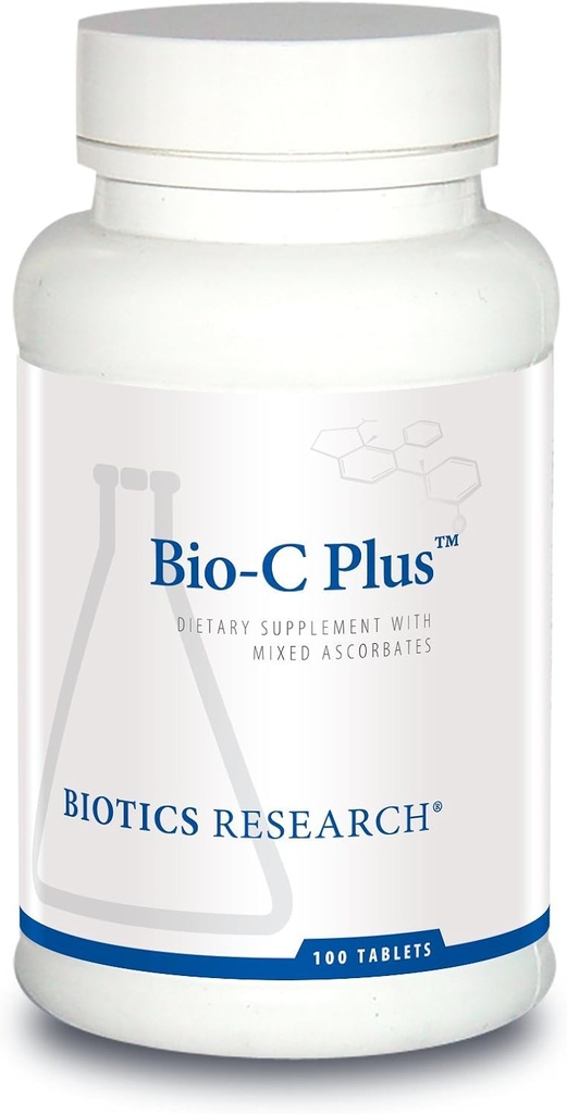 Biotics Research Bio C PlusTM proporciona vitamina C como Ascorbatos Minerales Mezclados con Citrus Bioflavonoides, SOD y Catalase, Vitamina C Plus Bioflavonoides, Antioxidante Potente, Sistema Immune 100 Tabletas