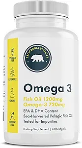 Petróleo de pescado Omega-3 Suplementos, Omega-3, EPA, DHA, Lemon Flavor - Hecho en los EE.UU., Vegan, No GMO, Libre de gluten y sin lácteos