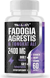 2400mg Fadogia Agrestis Tongkat Ali Suplemento - Fadogia Agrestis 1400mg &amp; Tongkat Ali 1000mg Ultra Blend, máxima fuerza, masa muscular &amp; rendimiento deportivo, 360 Softgels
