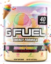 G Fuel Rainbow Sherbet Energy Drink Powder, Pre Workout Caffeine Mix for Gaming, Sugar Free Focus Amino, Vitamina + Antioxidantes, 9.9oz (Rainbow Sherbet, 40 Servings)