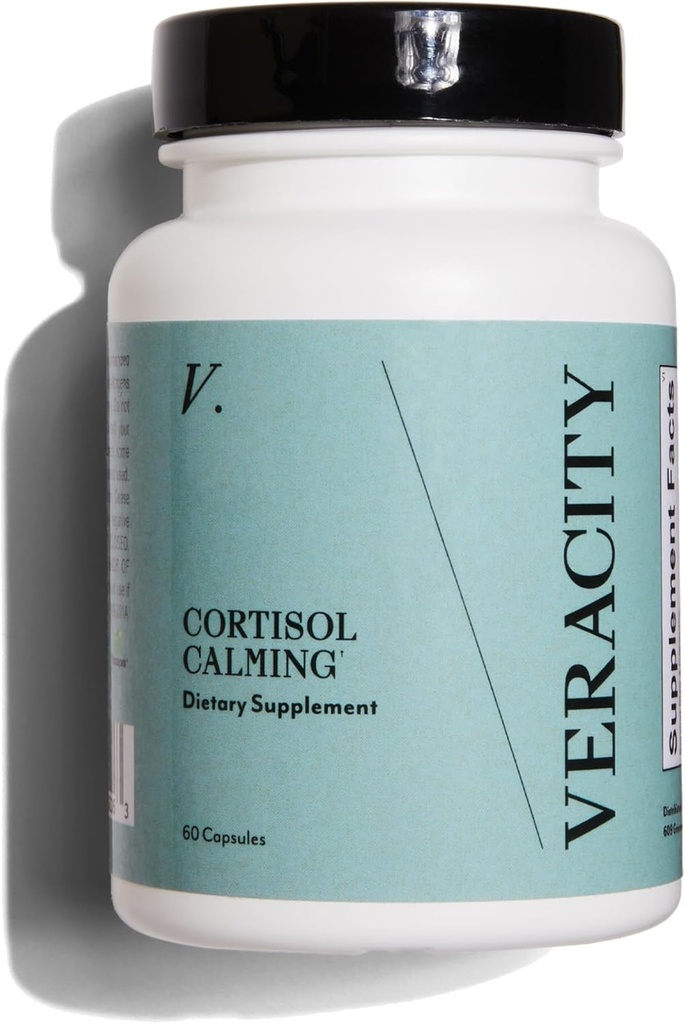 Veracidad Cortisol Calming - Estrés de Probación Clínica &amp; Apoyo al sueño Suplemento - Reduce la tensión &amp; mejora la claridad mental con el bloque natural de los adaptógenos - 60 cápsulas