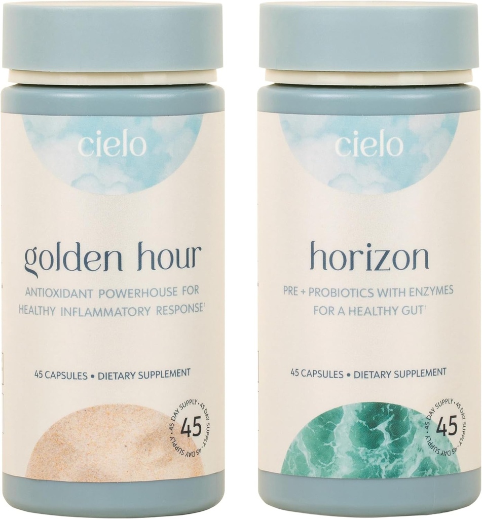 Cielo Golden Hour & Horizon Bundle - Probiotics and Antioxidants Set (45 Day Supply)