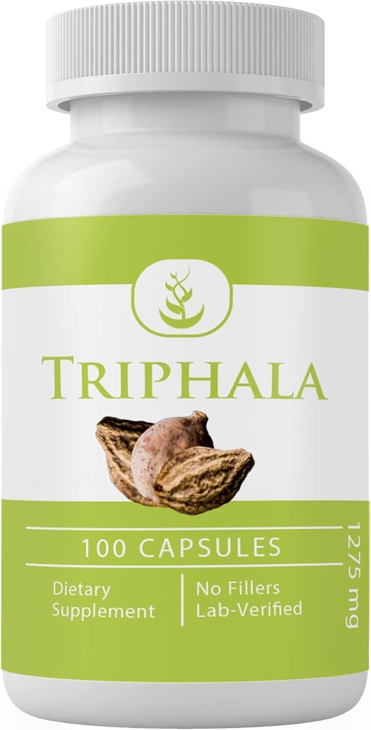 PURE ORIGINAL INGREDIENTES Triphala Powder, (100 cápsulas) Siempre puro, sin aditivos ni artillería, Lab Verified