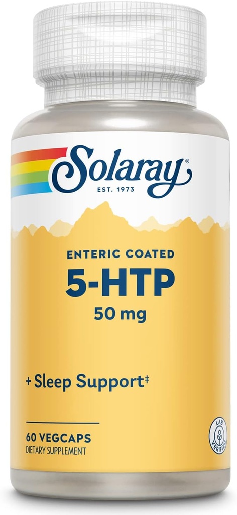 SOLARAY 5-HTP - 60 cápsulas integradas por Enteric - 50 mg