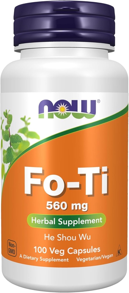 AHORA Suplementos Alimentarios, Fo-Ti (Polygonum multiflorum) 560 mg, Ho Shou Wu, Suplemento Herbal, 100 cápsulas Veg