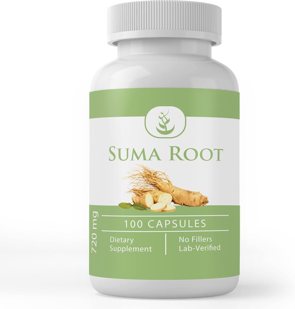 Ingredientes originales puros Suma Root, (100 capsules) Siempre puro, sin aditivos o artillería, Lab Verified