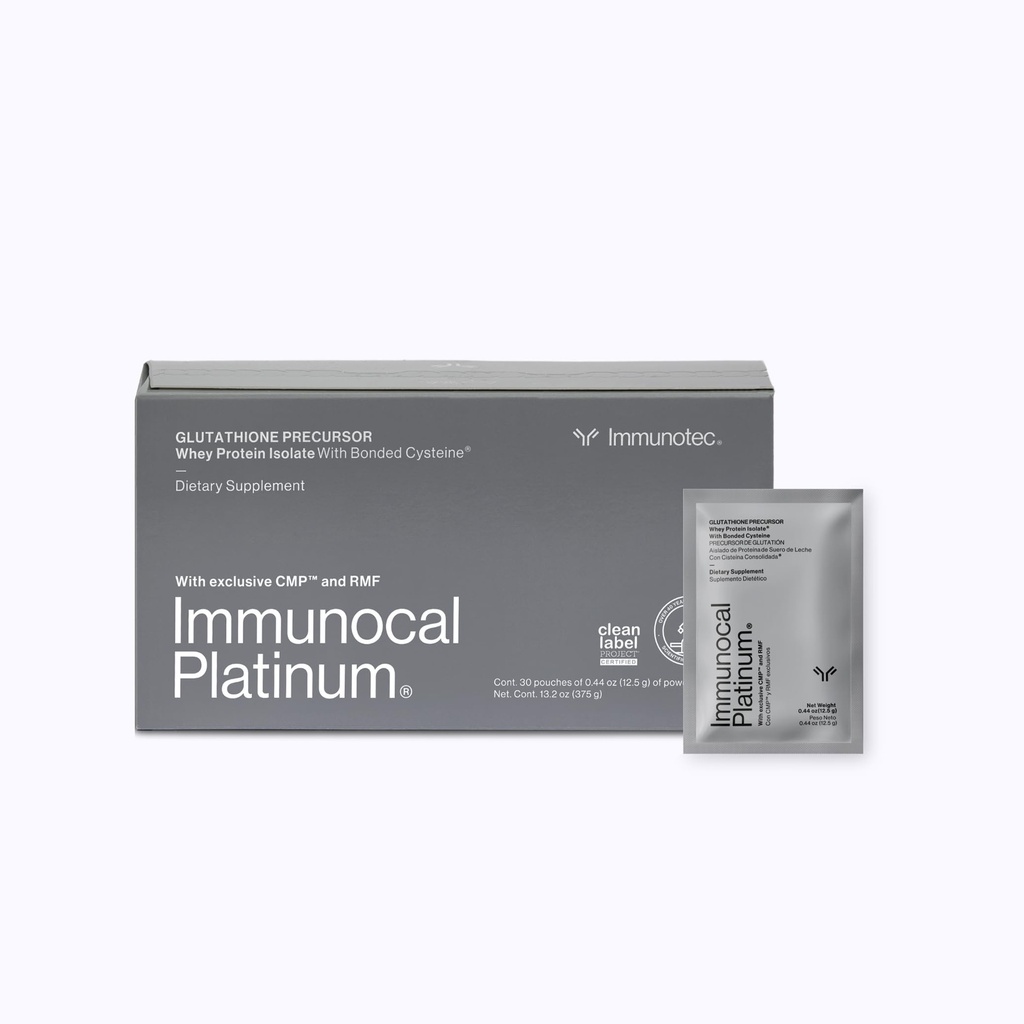 Inmunocal Platinum Glutathione Precursor – Whey Protein Isolate, Anti-Aging, Skin + Cell Renewal, Immune Support, Detox + Bone Support ← Fat and Sugar Free, Lactose-Intolerant Friendly ← 30 Servings