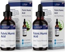 Fulvic Humic Acid Liquid Supplement. Plant Derived Mineral Drops, Over 75 Trace Minerals for Energy Boost. Up to 8 Months Supply. Concentration 250%. 2oz Each. 2 Bottles.