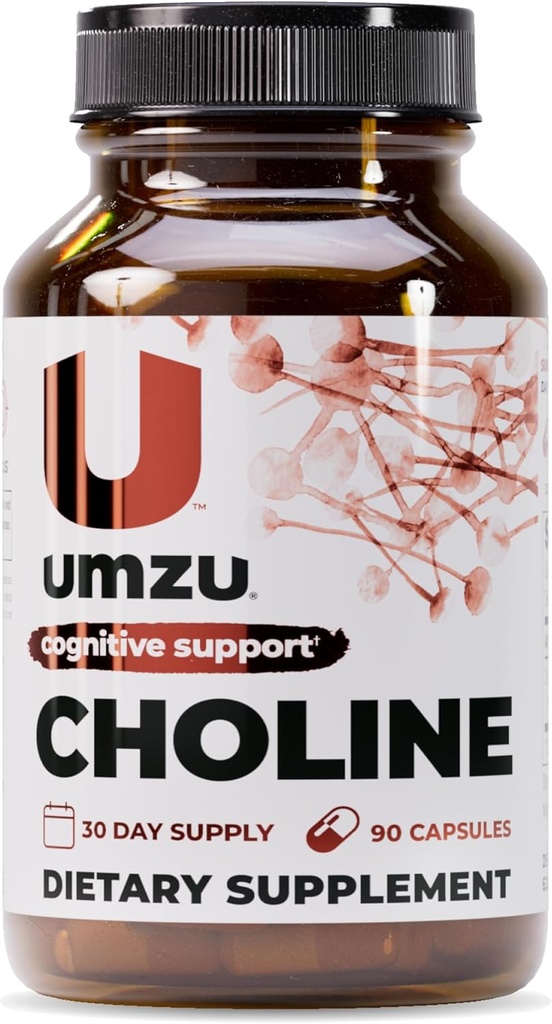 UMZU Choline Supplement for Cognitive and Hormonal Support ¦ Acetylcholine Booster ayuda a Brain Focus, Memory & Metabolism  promueve Liver Health &amp; Estrogen Balance (30 Day Supply tención 90 cápsulas)