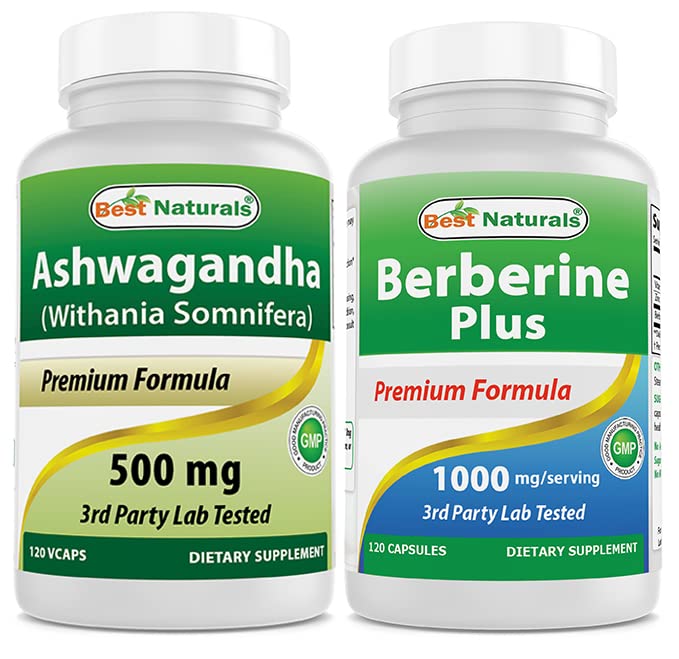 Mejores Naturales Ashwagandha Extracto 500 Mg & Berberine Plus 1000mg