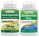 Mejores Naturales Ashwagandha Extracto 500 Mg & Berberine Plus 1000mg