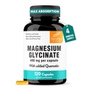 Sandhu Magnesium Glycinate 400mg Cápsulas con Quercetin ← Calidad del sueño, relajación, salud muscular &amp; apoyo inmunitario Silencio 120 Conde (Pack of 1) ← Fácil de Tragar Silencio para Mujeres y Hombres
