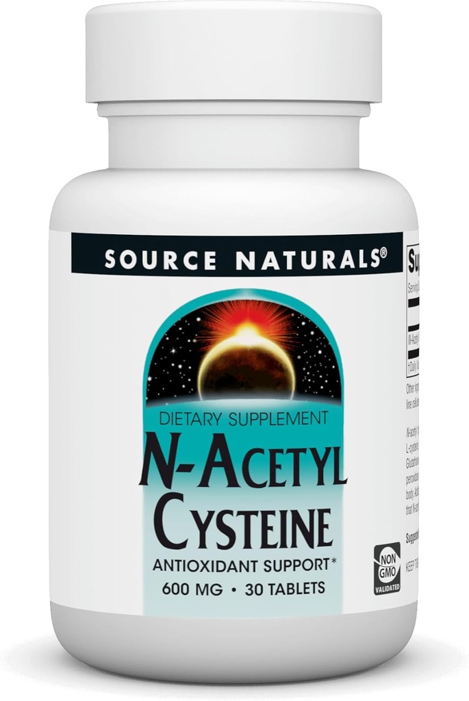 Fuente Natural N-Acetil Cisteine Antioxidante Apoyo 600 mg Suplemento dietético que apoya la salud respiratoria* - 30 tabletas