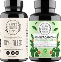 Happy Healthy Hippie Joy-Filled Mood Support Suplemento + Orgánico Ashwagandha Stress Apoyo Suplemento