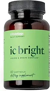 LifeVantage IC Bright 60 softgels, Vision and Brain Complex Suplemento Empacado con antioxidantes, nutrientes y carotenoides para la salud ocular que ayuda a reducir el estrado ocular