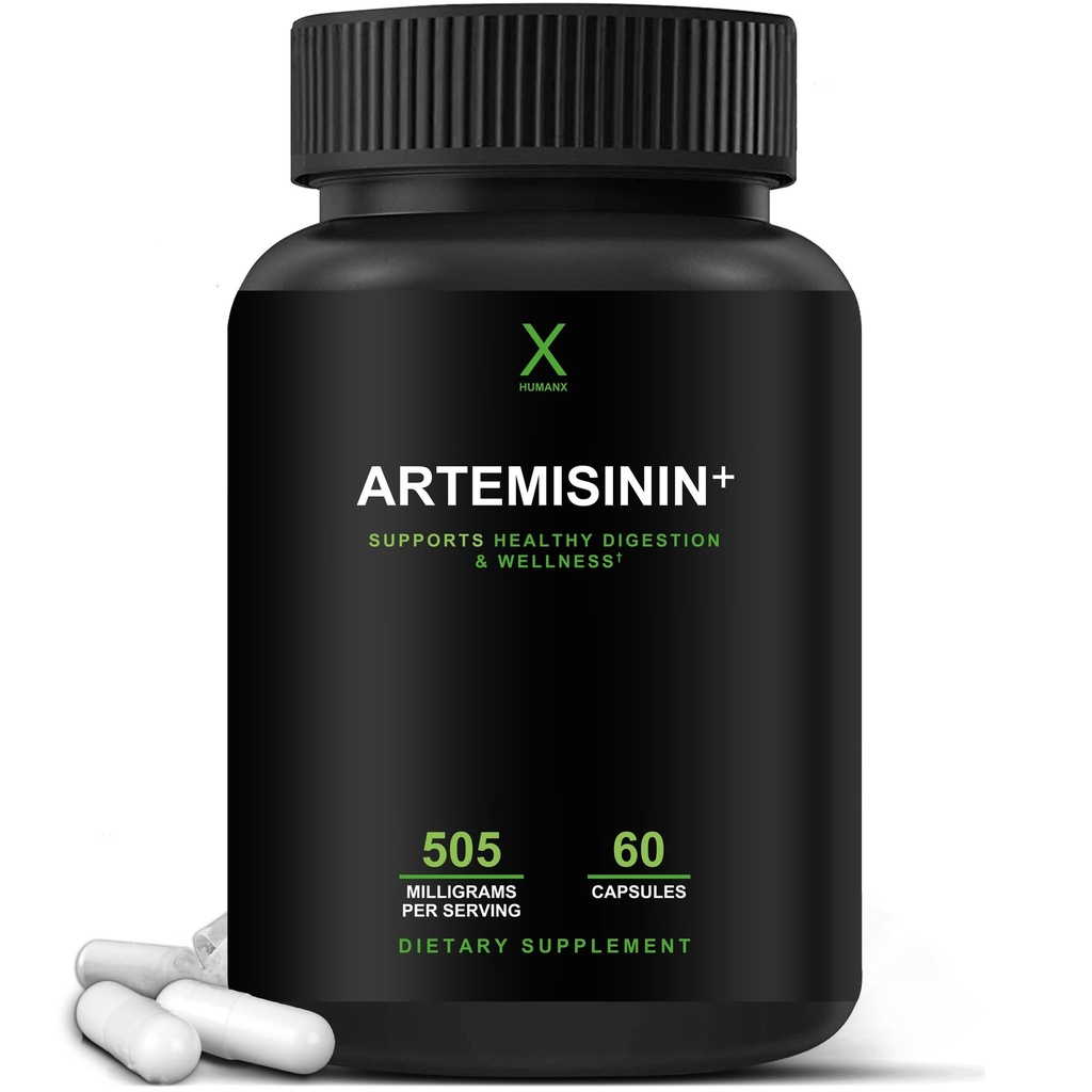 HUMANX Artemisinin 505mg con Bioperina para la Absorción Mayor - Apoyos Envejecimiento saludable, digestión e inmunidad - Estados Unidos Tercero testado - Vegan, No GMO - Artemisia Annua - Sweet Wormwood Extract