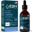 E2H Natural Black Currant Extract, Cold Pressed Black Currant Seed - Immune System Health - Fast Absorbing Liquid - 2 Fl Oz