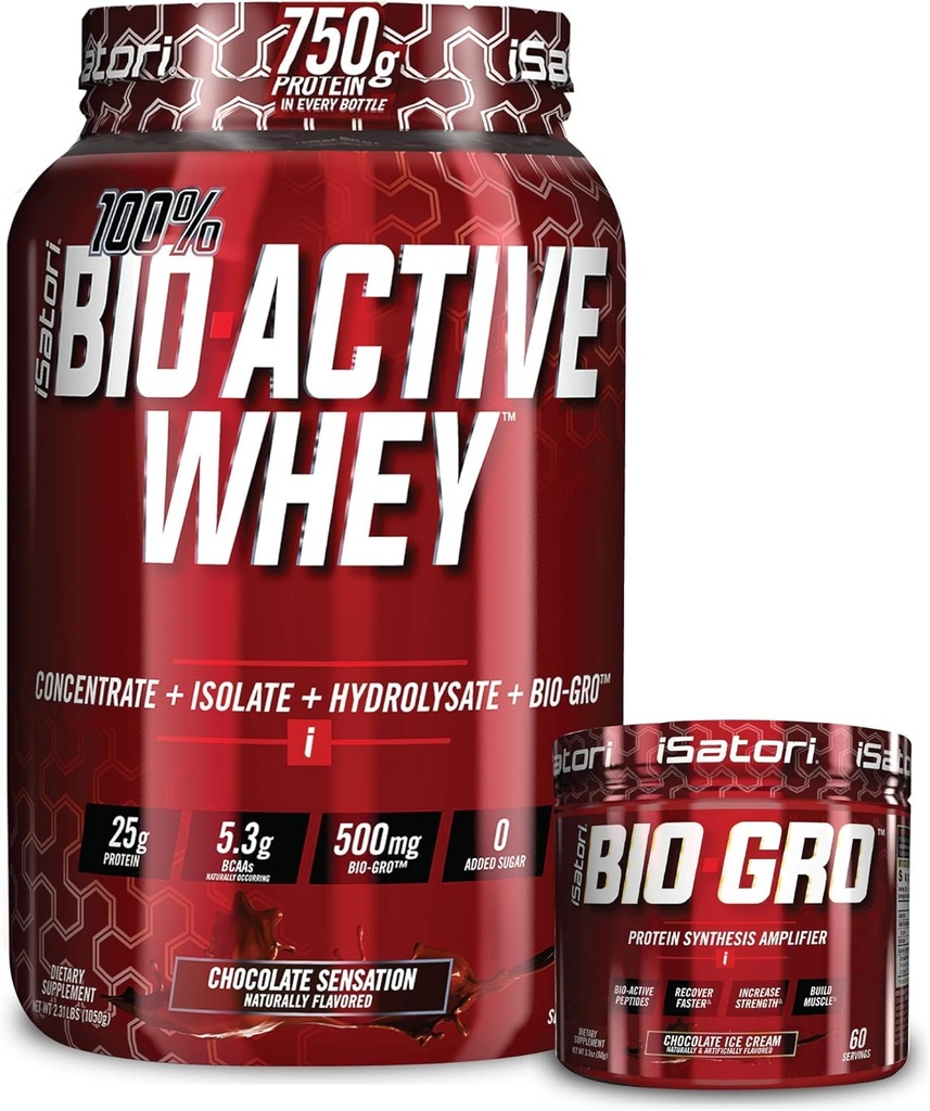 iSatori Bio-GRO Chocolate Ice Cream (60 Servings) " Bio-Active Whey Protein Powder Chocolate Sensation (30 Servings)