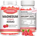 2 Pack Magnesium Citrate Gummies 400MG, Alta Absorción Magnesio Gummies para adultos, Muscle &amp; Teeth Support, Vegan 120 Cts