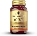 Solgar Vitamina B1 (Thiamin) 100 mg, 100 cápsulas vegetales - Metabolismo energético, sistema nervioso saludable, bienestar general - no GMO, vegano, sin gluten, sin lácteos - 100 servicios