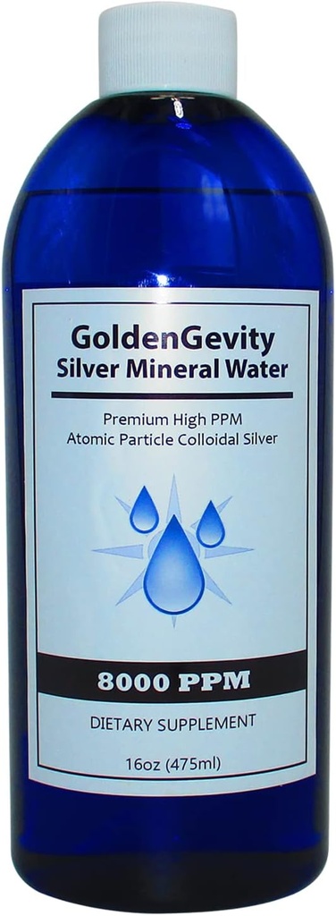 8000 PPM Bioactive Atomic Colloidal Silver, 16 oz ← Non-Toxic, Non-GMO Trace Mineral Immune Support Suplemento