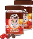 Chocolate de buen día completo multivitamínico para niños, Suplemento diario de vitaminas A, B6, B12, C, D, E, Folato y Biotina, Comercio Justo y Chocolate no GMO, 2 Pack