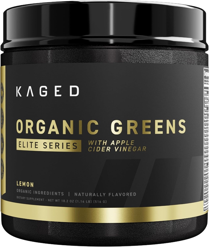 Verdes Ecológicos Kaged Elite ← Superalimentos y Verdes Polvo con Vinagre de Sidra de Apple, Adaptógeno, Prebióticos, Vitaminas &amp; Minerales