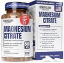 Citrate de Magnesio Premium 500mg Capsules (Citrato de Magnesio) Alta Absorción Fórmula Chelated Buffered Citrate to Support Digestión, Bone, Sleep &amp; Muscle Health - 120 Capsules