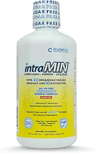 Laboratorios Drucker - Suplemento Orgánica de Minerales Líquidos intraMIN para Hombres, Mujeres, Niños, Immune y Muscle Support, No GMO, Gluten Free, Vegan, Electrolytes, Sugar Free (32 oz.,Unflavored)