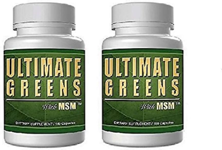 Salud diaria, Últimos Verdes con MSM 360 Capsules, 1925mg Vegan Amistad Pleno Alimentario Superalimentos Suplemento No GMO Gluten Nutrientes Libre Alkalizing 2 Months Supply