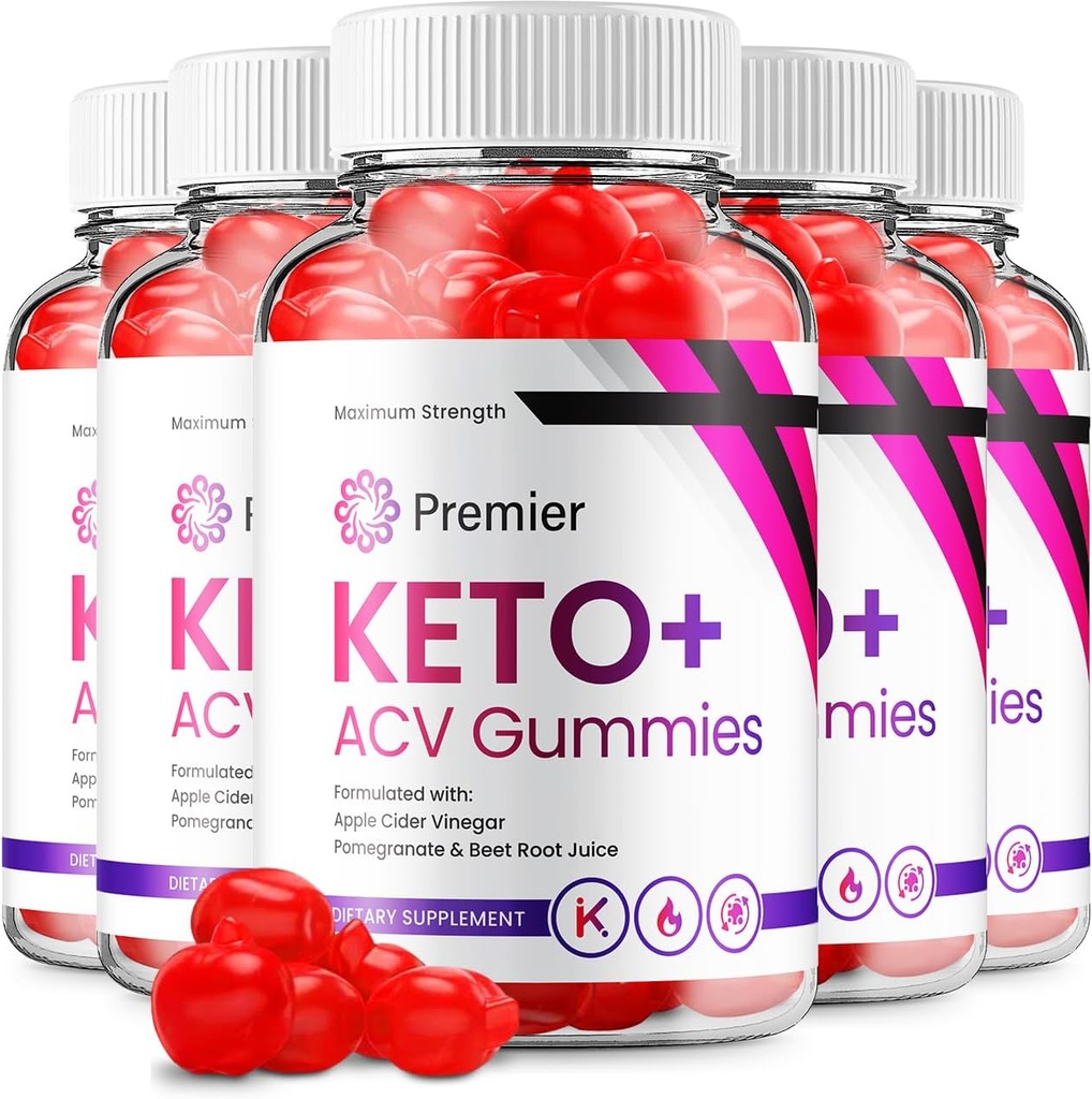 (5 Pack) Premier Keto ACV Gummies - Advanced Formula Premiere Keto Plus ACV Gummies Apple Cider Vinegar Premier ACV Suplemento dietético Comentarios Hombre Mujeres (300 Gummies)