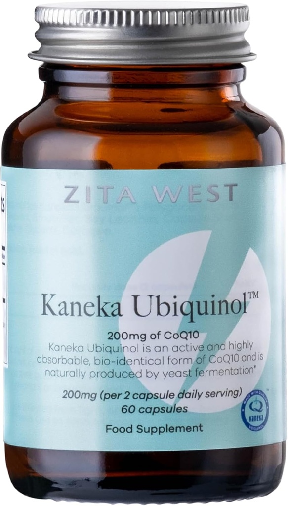 Zita West Kaneka CoQ10 Ubiquinol ← Suplemento altamente absorbible para hombres y mujeres
