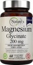 Magnesio de Potente de la Naturaleza Glycinate 200mg ← Alta Absorción Magnesio Chelated TENIDO sueño, calma &amp; musculo calambre Soporte Silencioso Suplemento Vegan