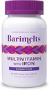 BariMelts Multivitamínico Bariat con Hierro - 1 Mes de suministro (60 Tablas de resolución rápida) - Libre de azúcar - Vitaminas Bariatricas de post-Op - Sabor Natural de Blueberry