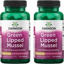 Swanson Green Lipped Mussel (Freeze-Dried) - New Zealand Joint Health & Mobility Supplement - Natural Formula May Support Heart Health & Digestive Function - (60 Capsules, 500 mg cada uno) (2 Pack)